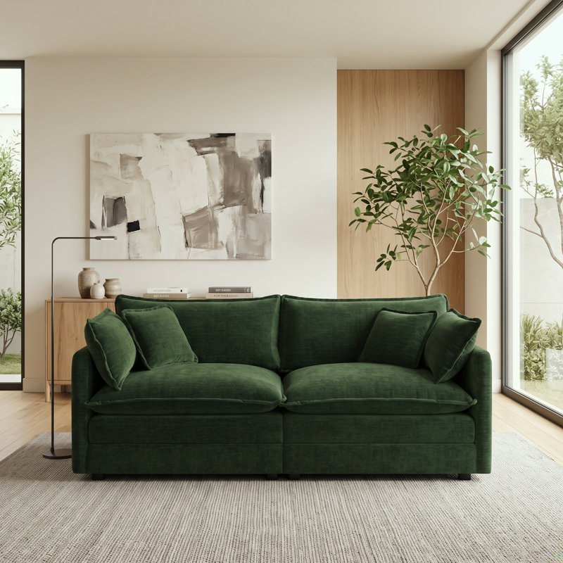 Upholstered 76.01 " Microfiber / Microsuede Sectional