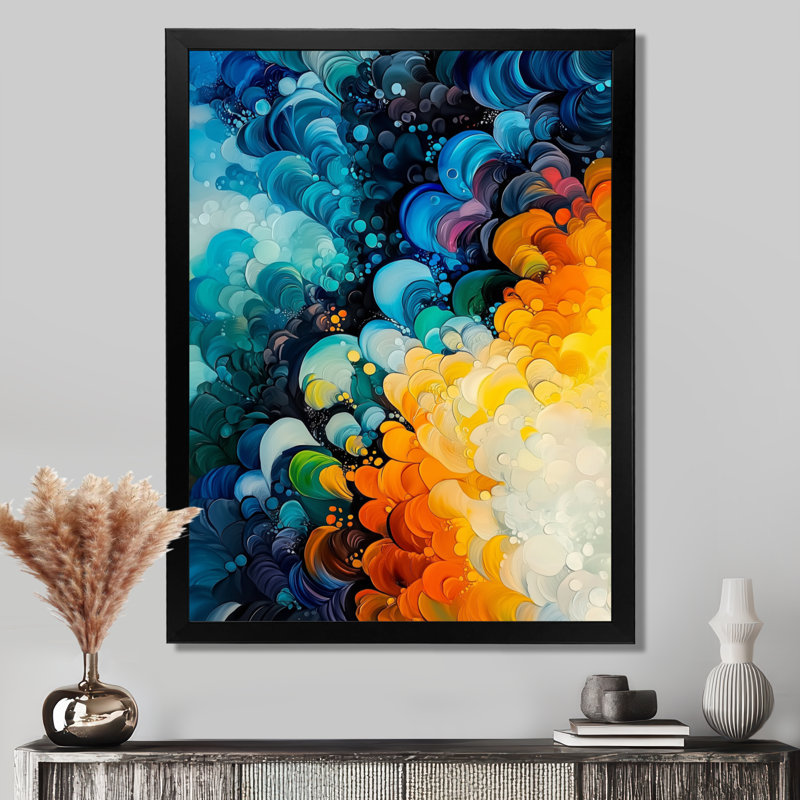 Octava - Abstract Wall Art, H 44 po x l 34 po, Noir, noir, noir, noir, Framed Print without Mat