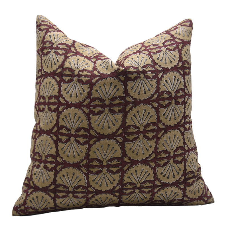 Pillow Cover, Square, 20"H x 20"W, Red Floral
