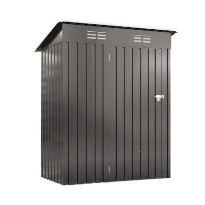 Gray Metal Outdoor Storage, 5x3 Ft, Bike And Tool Deformation, Lockable, Shed, Temporary Room, Pet House, Fading, Lockable Door Design