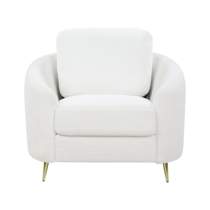 Aaronette Upholstered Armchair, Beige Polyester