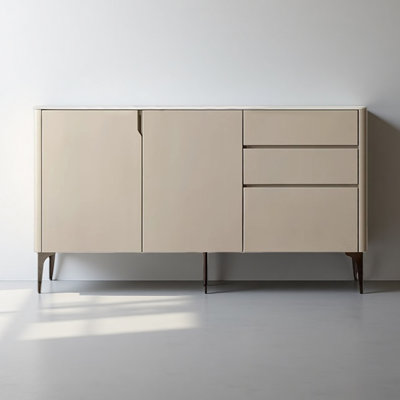 Light Luxury Style Sintered Stone & Tulipwood Accent Cabinet