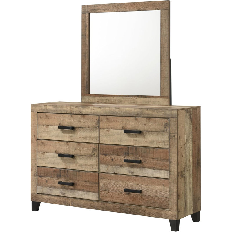 Biloxi 6-Piece Bedroom Set – Queen Size Bed with Dresser, Mirror, Chest and 2 Nightstands, Queen