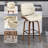 Swivel Upholstered Bar Stool with Solid Wood Frame-205847682