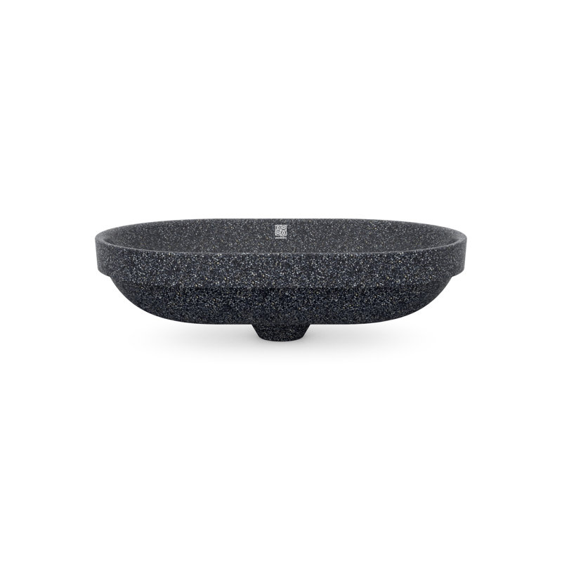 Woodio Soft60 15.748'' Wood Oval Bathroom Sink, Stone