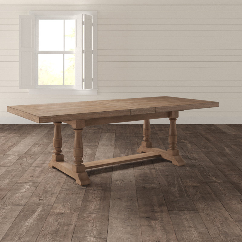 Jabree Extendable Solid Wood Base Dining Table, Grey