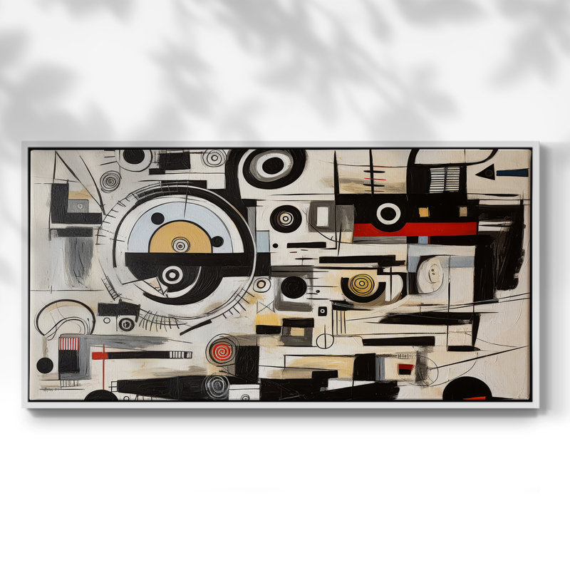 Abstrait, série CCL XXVII, toile tendue avec châssis, prête à être accrochée, H 25 po x l 49 po, Blanc