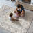 GLN Rugs Traditional Collection - Machine Washable Area Rug, Bohemian Vintage Washable Rug, Non Slip Area Rug, Low Pile Chenille Living Room Rug, Bedroom Rug, Bathroom Rug (Beige and Gray Rug)-906944588