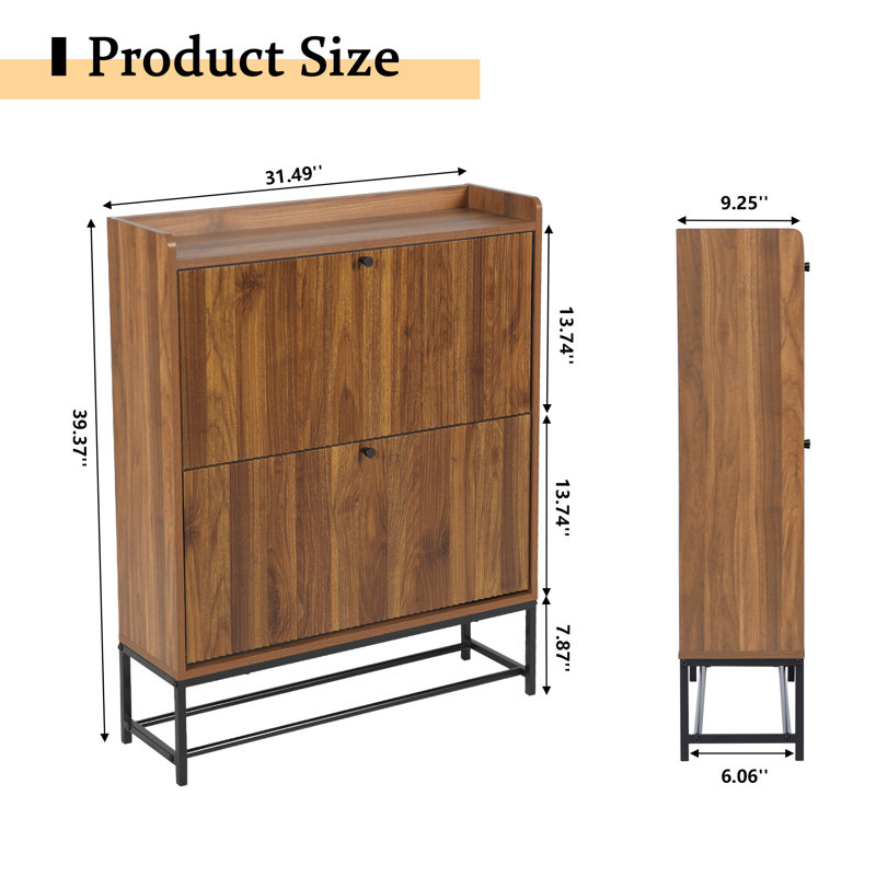 20 Pair Shoe Storage Cabinet (Set Of 2), Brown