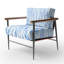 Chaise d'appoint abstraite - Fauteuil bleu à rayures bleues-1172602811