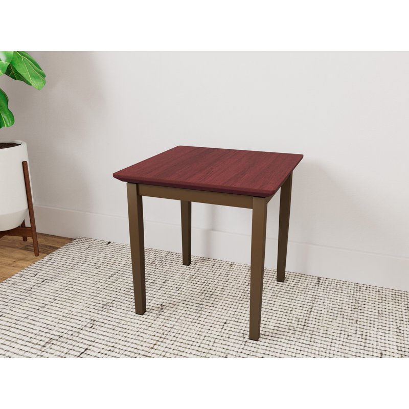 Table de bout en acier Lenox, Acajou Chelsea, Bronze