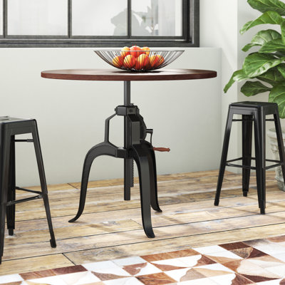 Jelinek Round Solid Wood Top Metal Base Dining Table