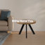 Petite table basse / d'appoint Harvest - table ronde en bois de manguier de 18 po de hauteur, design Mid-Century moderne fabriqué à la main pour le salon ou le bureau, finition naturelle