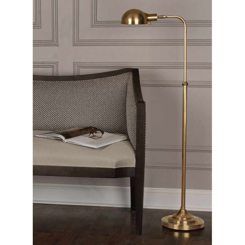 Lampe de travail sur pied 37,5 "Kinetic, Laiton antique naturel