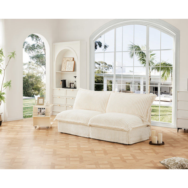 Glessite Versatile Armless Sofa, 34.6" H x 73.2" W x 33" D, 2