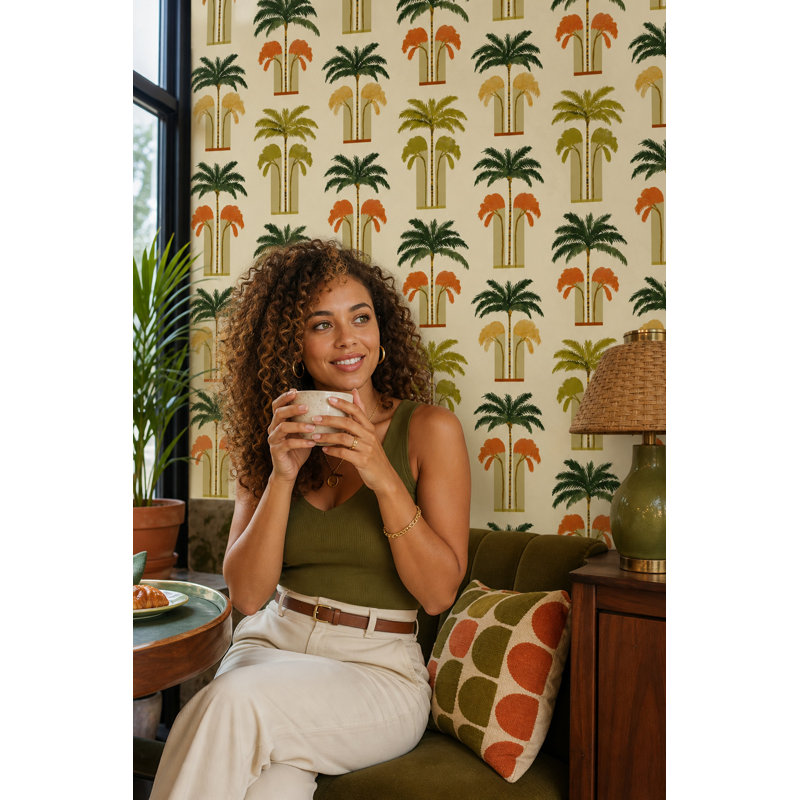 Rouleau double mural tropical, Non tissé, non collé