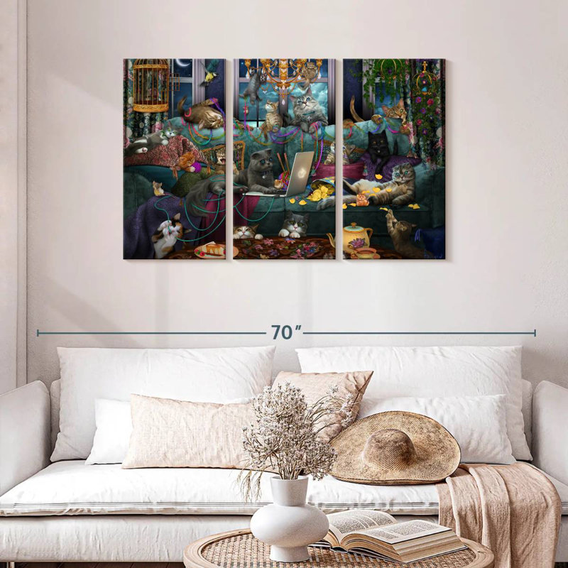 Brampt Quarantine Cats, 28" H x 45" W