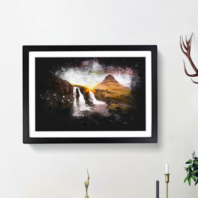 Kirkjufell Waterfalls & Mountain - Picture Frame Graphic Art Print