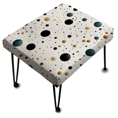 Motif à pois minimaliste noir et doré - Repose-pieds rectangulaire à pois
