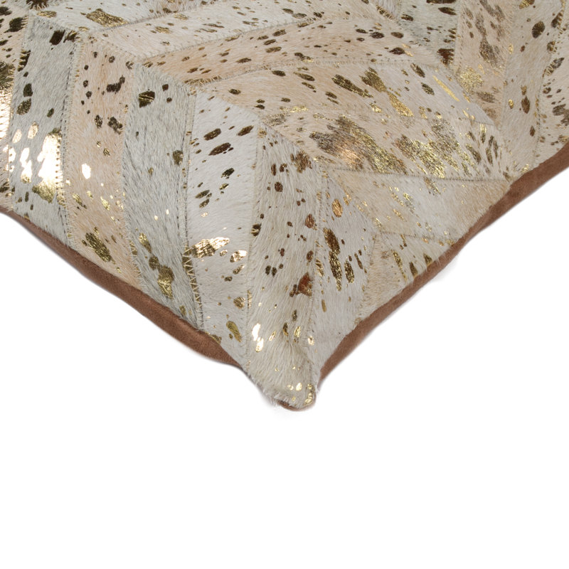 Housse et insert de coussin carré en cuir / suède Torino, Naturel