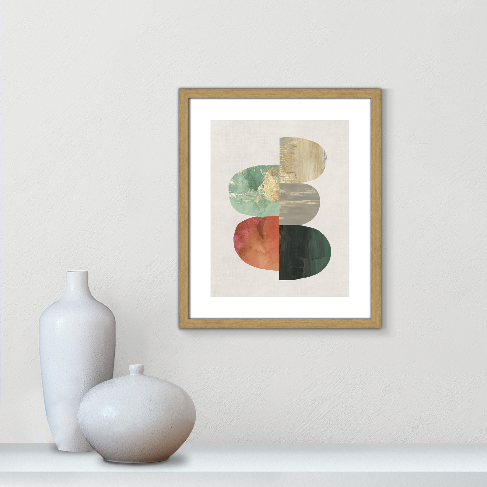Evolving Energy I - Painting Print, Picture Framed Paper, 19" H x 16" W, Gold