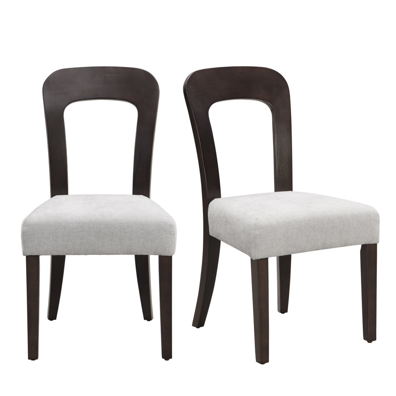 Ensemble de 2 chaises de salle à manger rembourrées grises avec conception ergonomique et capacité de poids élevée