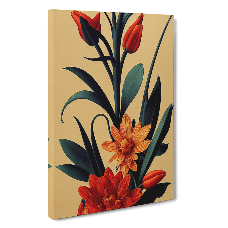 XC1022-4585X The Passionate Flowers 1 Piece Wrapped Canvas Wall Art, 76cm H x 50cm W x 3cm D