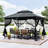 Double Roof Soft Top Metal Patio Gazebo With Netting-111128222-111128224