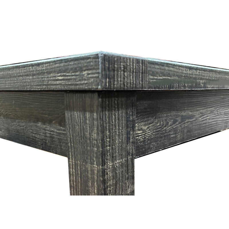 Table de salle à manger 48 pouces en bois avec 4 chaises d'appoint rembourrées, gris anthracite, style transitionnel, bois d'ingénierie, assemblage facile 5 pièces: table rectangulaire de 48 po, dossier solide, sièges