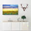 Flock Of Birds Above Sunflowers Painting - Wrapped Canvas-56654717