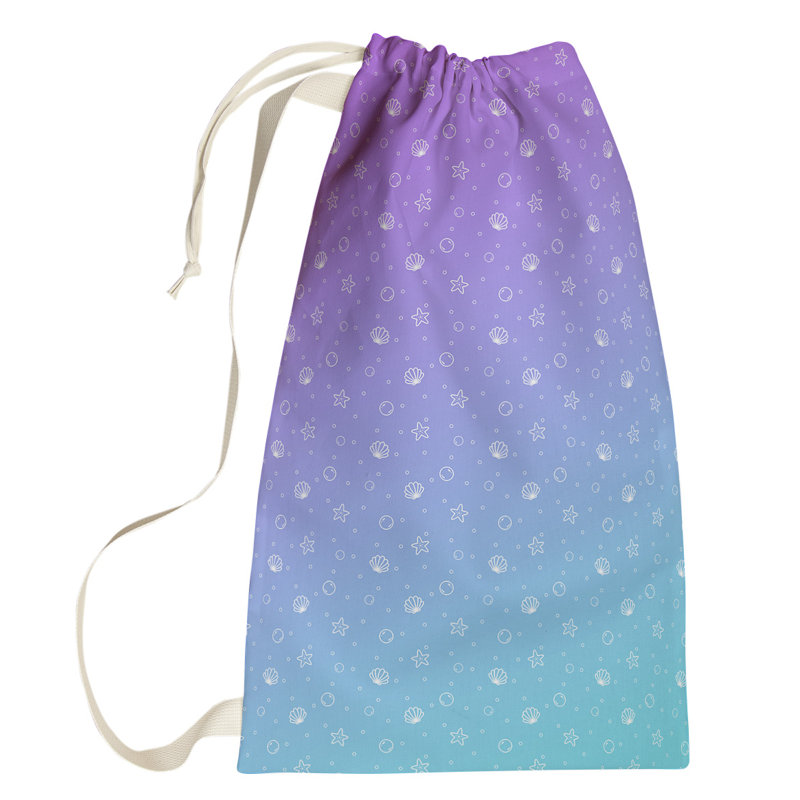 Leffel Fabric Laundry Bag with Handles, Large (76.5" H x 29.5" W x 1.5" D), Purple/Blue