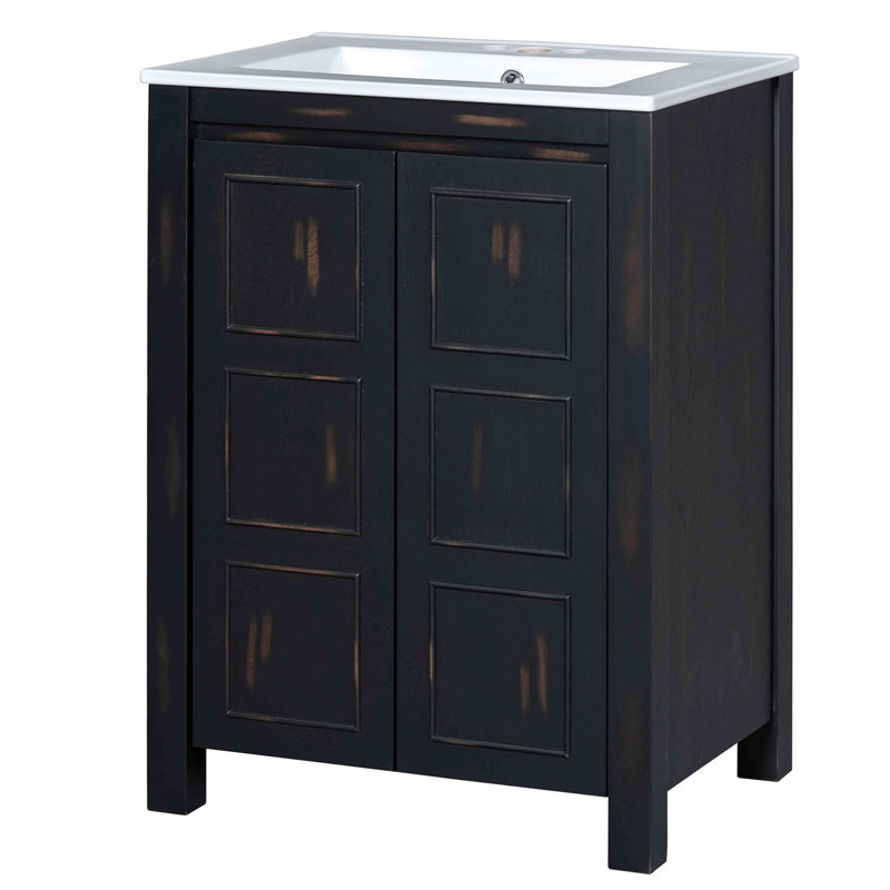 Petit meuble-lavabo avec lavabo en céramique