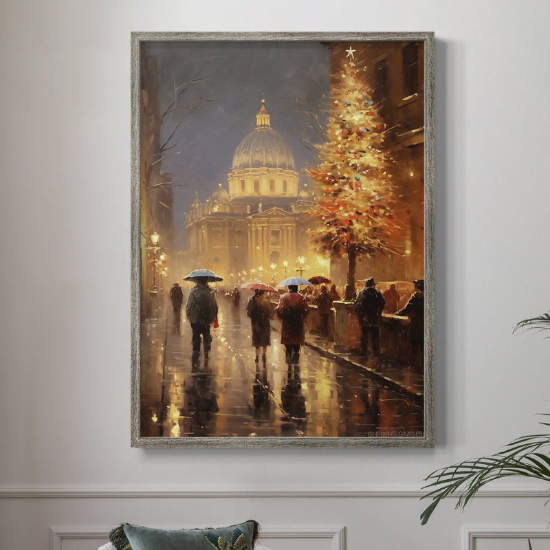 «Christmas Holiday Art DCC XXXVII», reproduction d'art encadrée - bois massif XMA171242, H 15 po x l 12 po