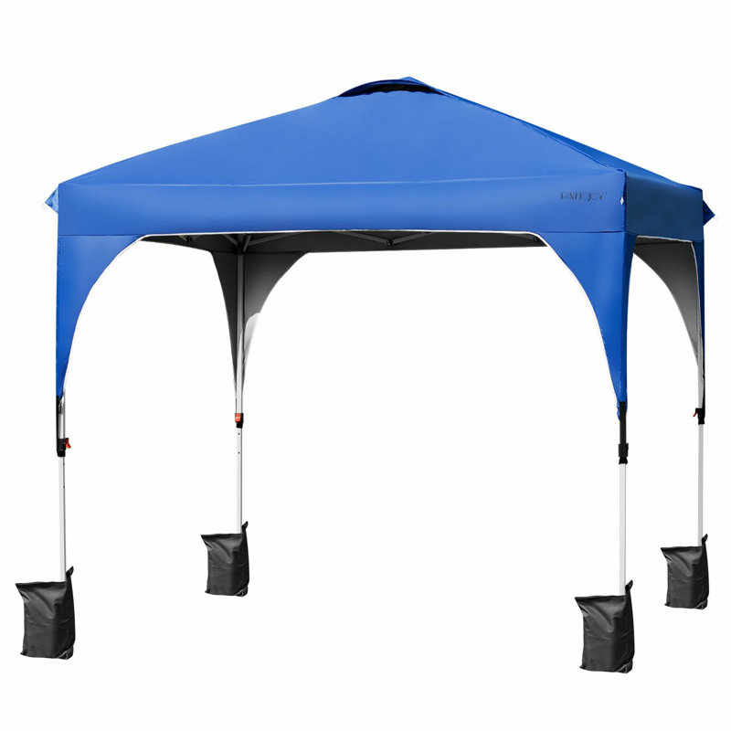 Auvent escamotable en acier, 6,5 pi L 6,5 pi. D, Bleu