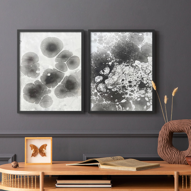 Impression encadrée Marble V-Premium - prête à être accrochée - aucun clou requis - aucun clou requis, Noir, noir, noir, noir