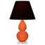 Small Double Gourd Accent Lamp - Steel Blue, Lucite - Tangerine, Taupe Lining Shade-1931772931-1931772976