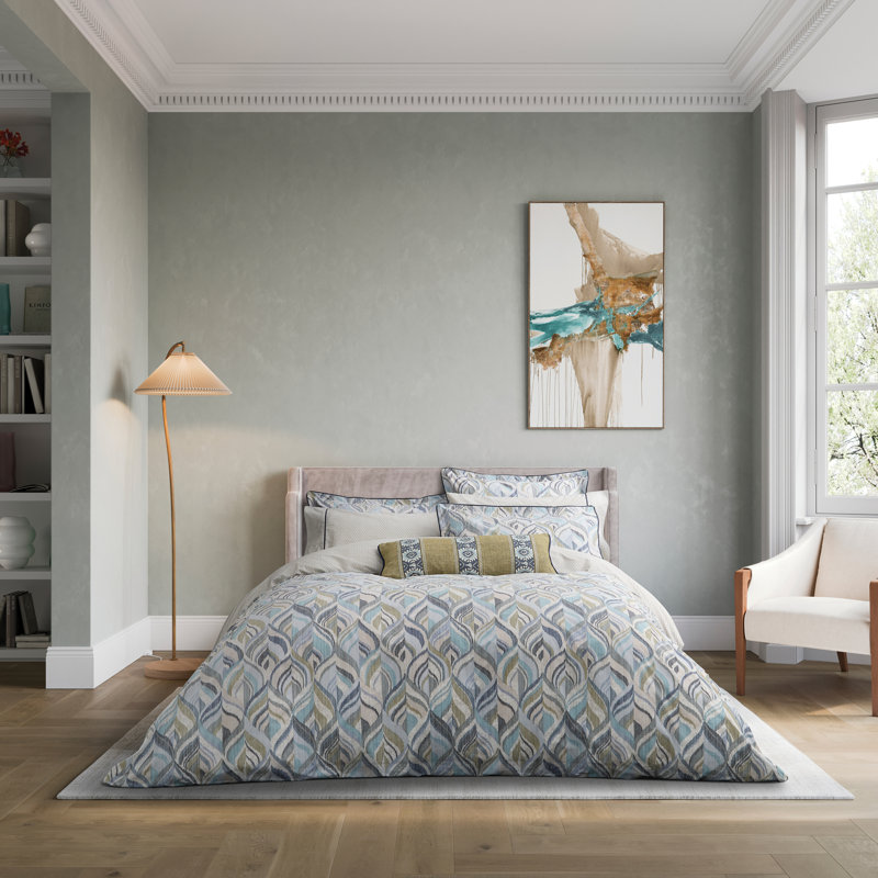 Rayanne Geometric Teal Rectangular Boudoir / Breakfast Cushion