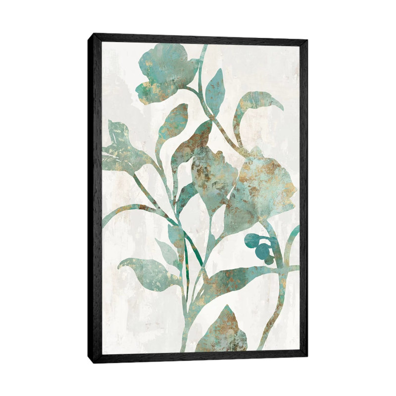 Rustic Flower II by Asia Jensen - Painting on Canvas, Black Framed, 66.04cm H x 45.72cm W x 3.81cm D