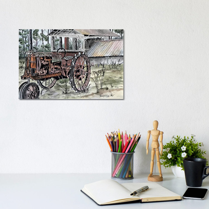 Farm Tractor by Derek McCrea - Wrapped Canvas Print, 20.32 cm H x 30.48 cm W