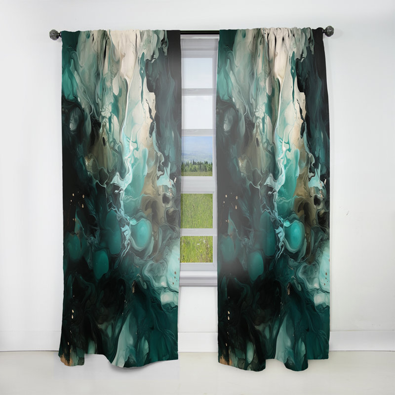Mitford - Rideau abstrait - Velours obscurcissant - Velours obscurcissant - 1 panneau, L 52 po x L 63 po