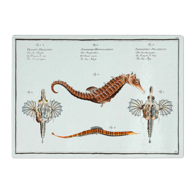Tempered Glass Seahorse and Sea Dragon by M.E. Bloch Chopping Board