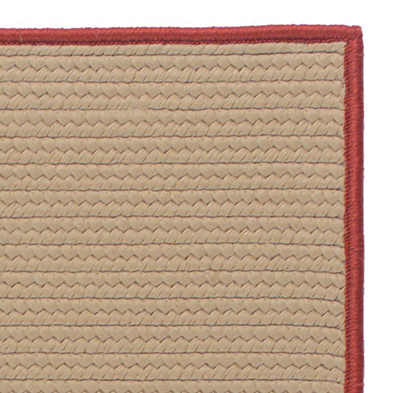 Tapis beige/rouge tressé Nantucket, Rectangle 5 pi x 8 pi