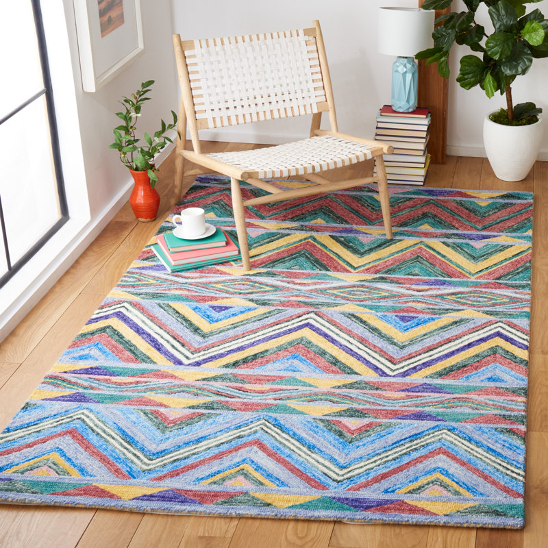 Tapis en laine et en coton touffeté à la main avec latex Adeyinka, Rectangle 8 pi x 10 pi
