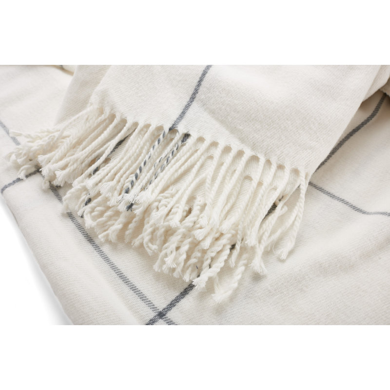 Couverture Highlands Tartan, Blanc