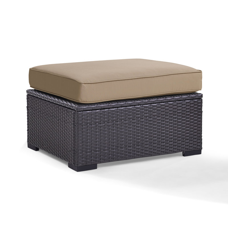 Repose-pieds d'extérieur avec coussin Arbedella, Moka