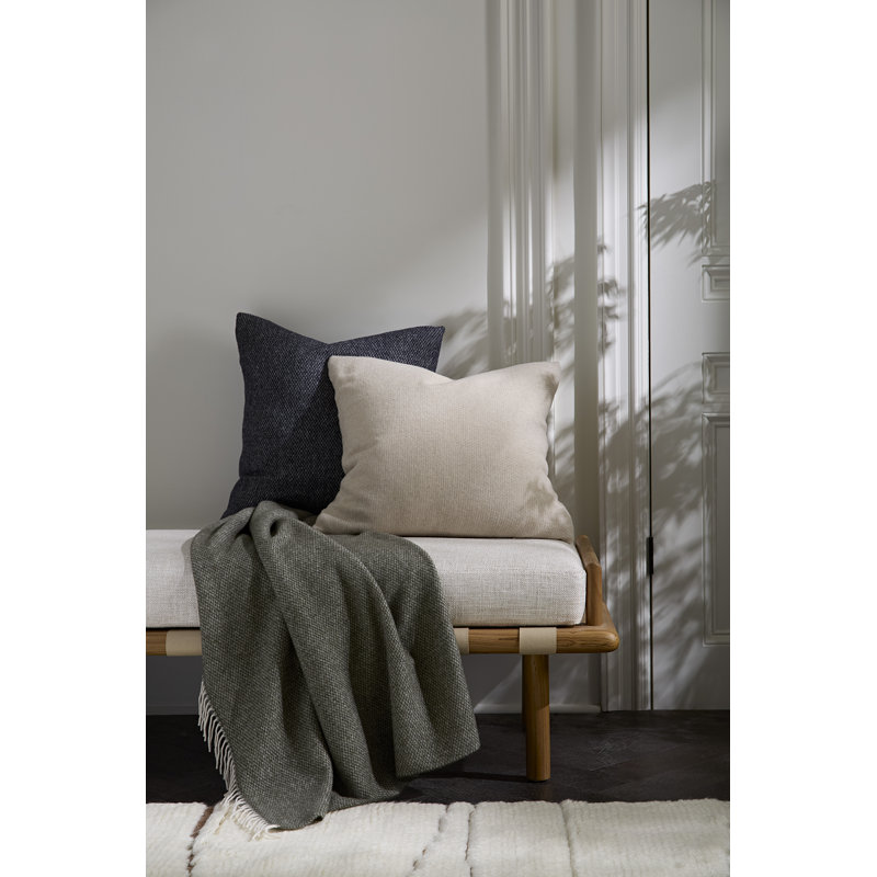 Cervino Wool Square Pillow Cover & Insert, Navy