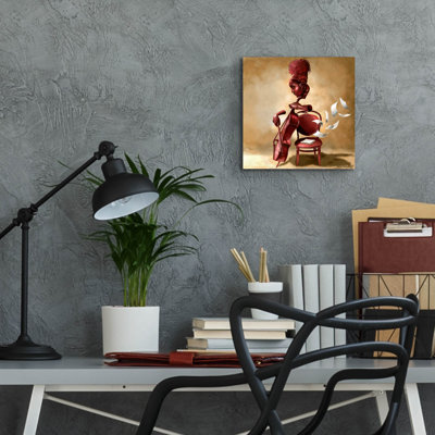 Red Barrel Studio® «The Solo Cellist» par Salaam, art mural en verre acrylique, ACR-36620