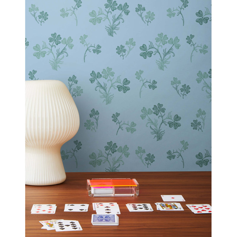 Papier peint Lucky | Traditionnel / rouleau - 27 po x 30 pi, Bleuet