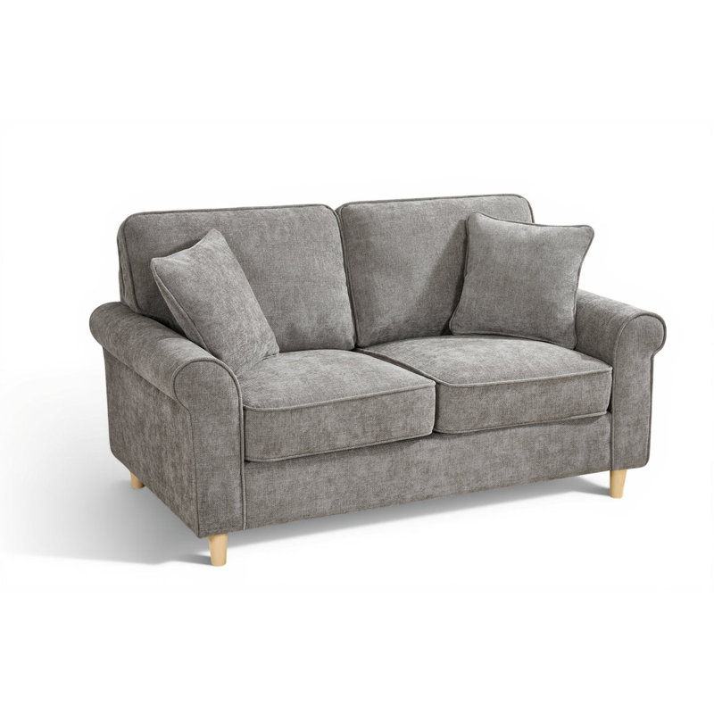 Freddie 3 Seater Chenille Sofa, Grey