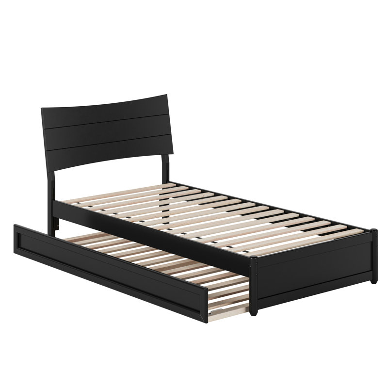 Harlowe Wood Platform Bed with Trundle, Black, Twin XL
